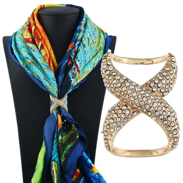 Glamorous Crystal Accent Scarf Ring
